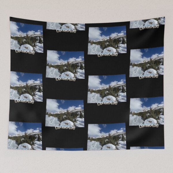 Item preview, Colorado State Outline (Winter Mountains) designed and sold by gorff.