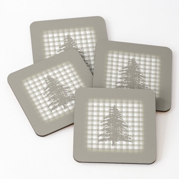 Item preview, Pine Tree on Taupe Plaid designed and sold by Sharon Schwalbe.