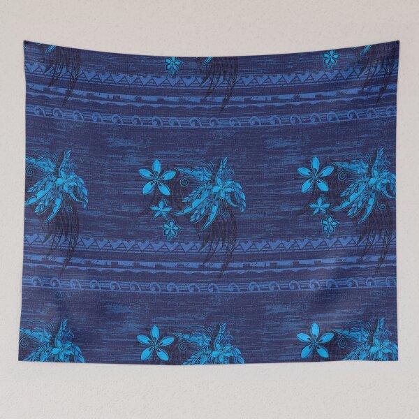 Aperçu de l'œuvre Motif tribal bleu hawaïen créée et vendue par sunnthreads.