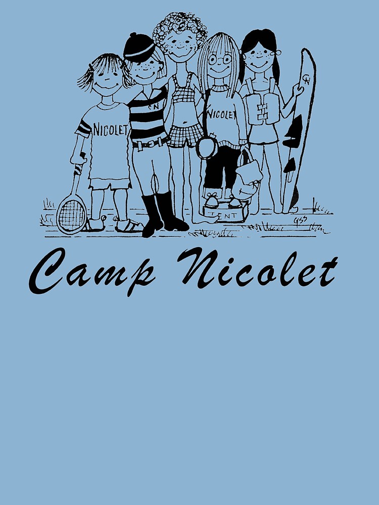 Artwork view, Retro Nicolet Camper Cartoon designed and sold by CampNicolet