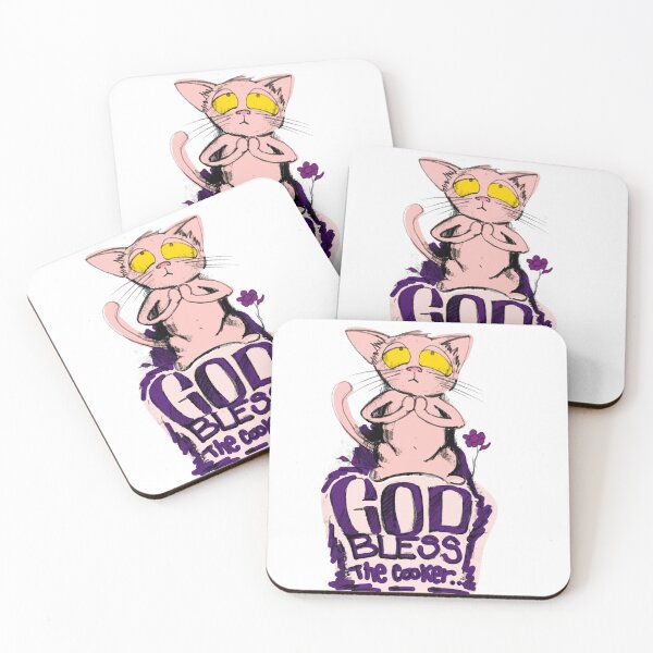 Item preview, funny-cat-god-bless-the-cooker designed and sold by manuelunsui.