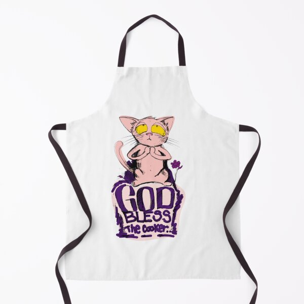 Item preview, funny-cat-god-bless-the-cooker designed and sold by manuelunsui.