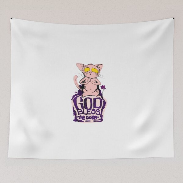 Item preview, funny-cat-god-bless-the-cooker designed and sold by manuelunsui.