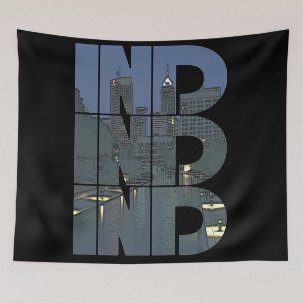 Item preview, Indianapolis, Indiana IND Cityscape Repeating Pattern designed and sold by CrabbyLobster.