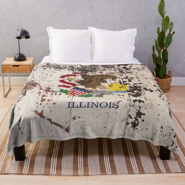 Item preview, Illinois Flag Rustic  designed and sold by TRowanDesign.