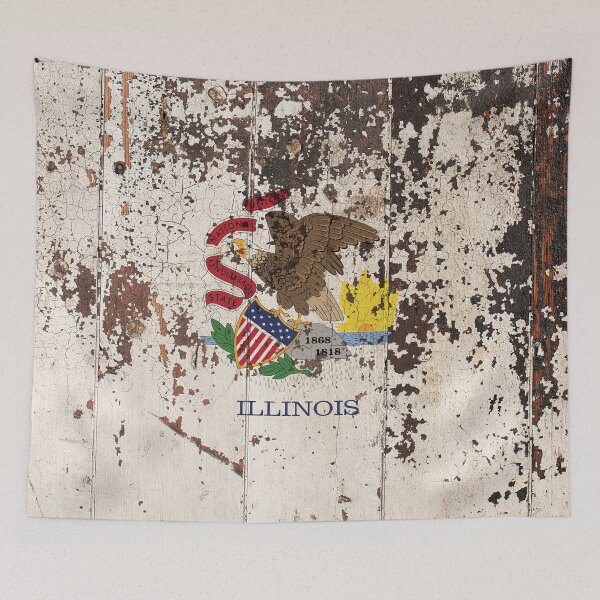 Item preview, Illinois Flag Rustic  designed and sold by TRowanDesign.