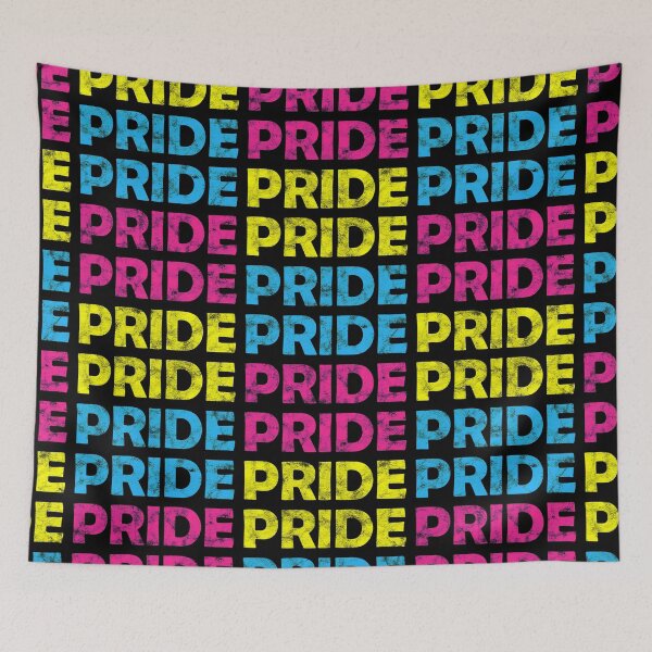 Item preview, Pansexual Pride Flag Colors Repeating Distressed Text Design designed and sold by Bumblefuzzies.