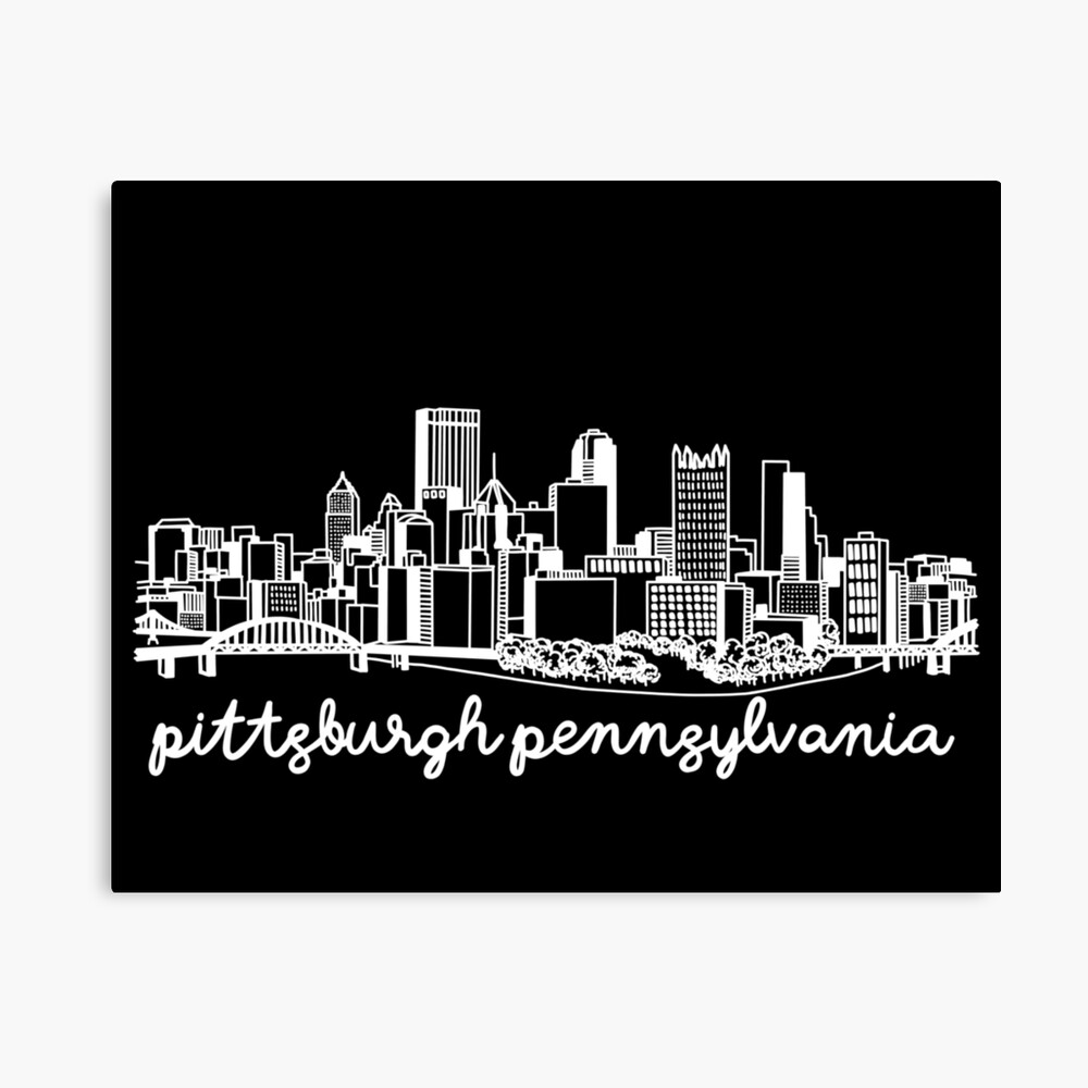 Pittsburgh Skyline Outline Drawing Art Board Print for Sale by