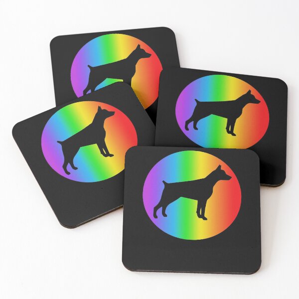 Item preview, doberman dog lover rainbow silhouette doberman pinscher gifts designed and sold by alaechamlal.