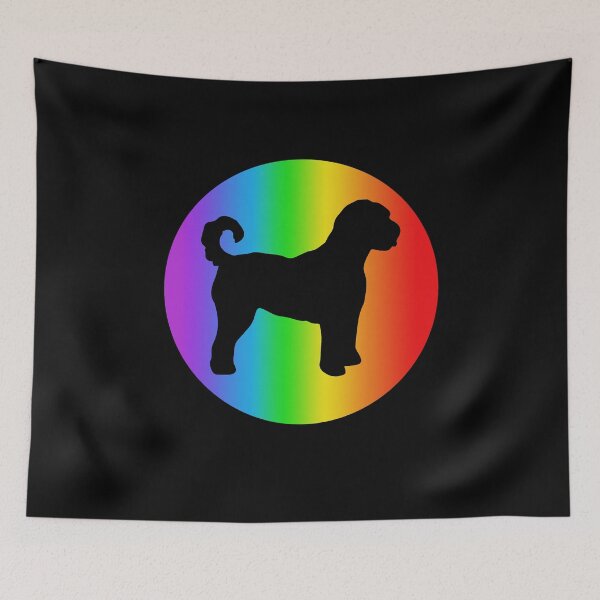 Item preview, goldendoodle dog lover rainbow silhouette gifts designed and sold by alaechamlal.
