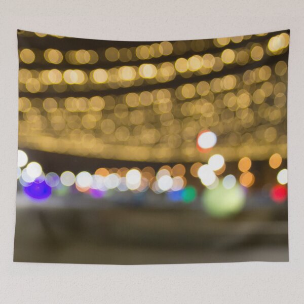 Item preview, blurred lights of yellow light bulbs designed and sold by nataliavavilina.