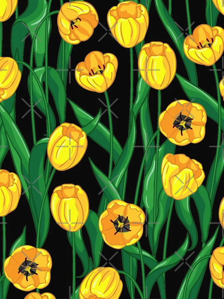 Thumbnail 4 of 4, iPhone Case, Yellow Tulips Pattern designed and sold by Ristinga.