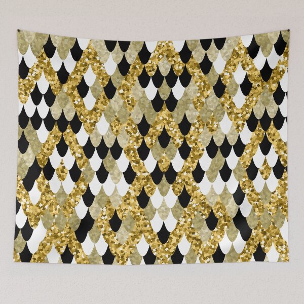 Item preview, Gold Glitter Black and White Abstract Pattern designed and sold by WOW TeesAndThings.