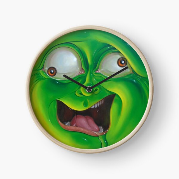 Crazy Green Face Clock