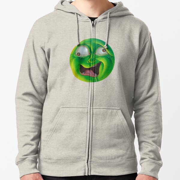 Crazy Green Face Zipped Hoodie