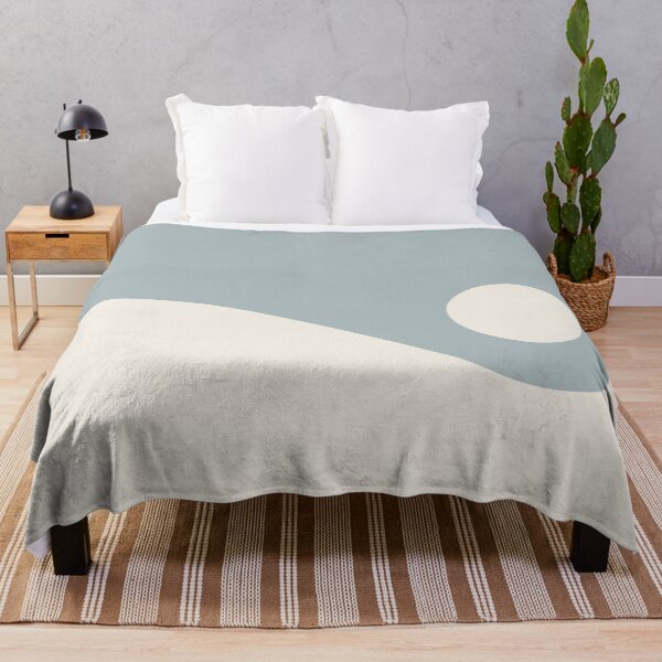 Item preview, Nami Minimalist Wave Sun Moon Abstract in Light Blue-Grey and Cream designed and sold by kierkegaard.