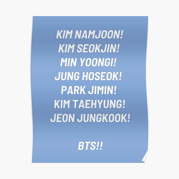 Bts Fan Chant Posters | Redbubble