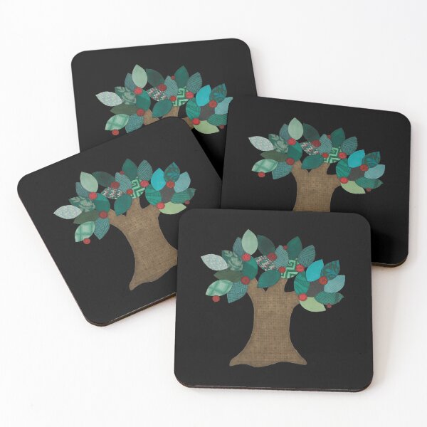 Item preview, Teal Tree on Black designed and sold by ErinBrieArt.
