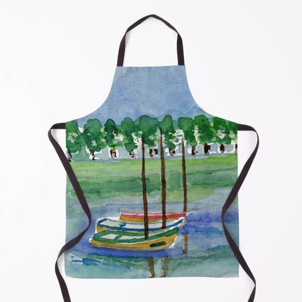 Item preview, Canoes Watercolor Painting, Watercolor landscape canoes designed and sold by Eugenia Alvarez.