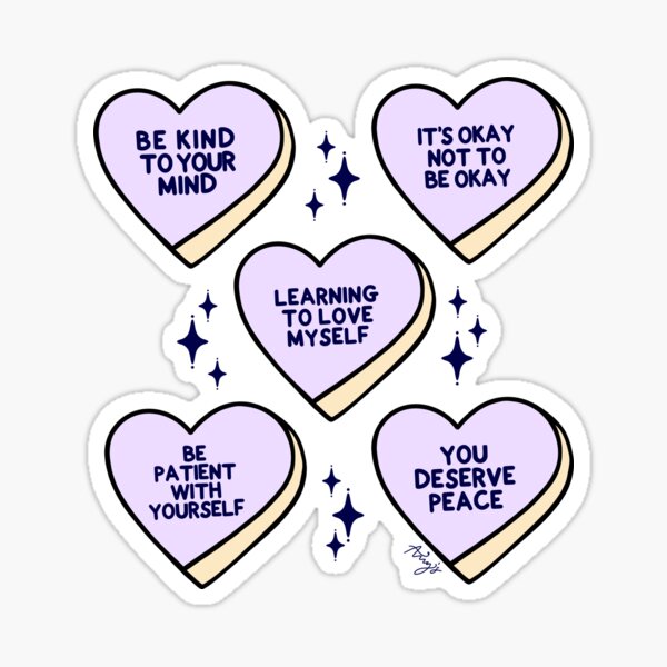 Candy Hearts Self Love Sticker Pack