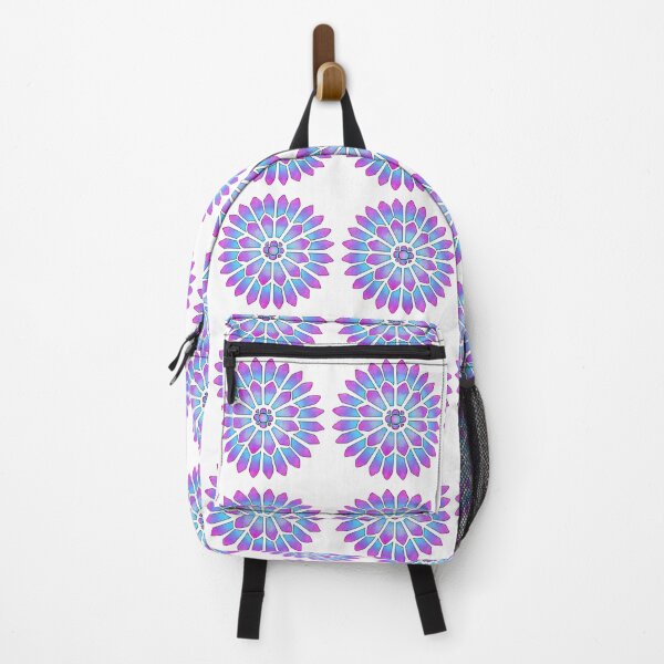 Artikelvorschau, Blaues lila Wolken-Buntglas-Blumenmandala entworfen und verkauft von Deborah Camp.