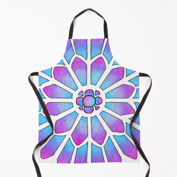 Artikelvorschau, Blaues lila Wolken-Buntglas-Blumenmandala entworfen und verkauft von Deborah Camp.