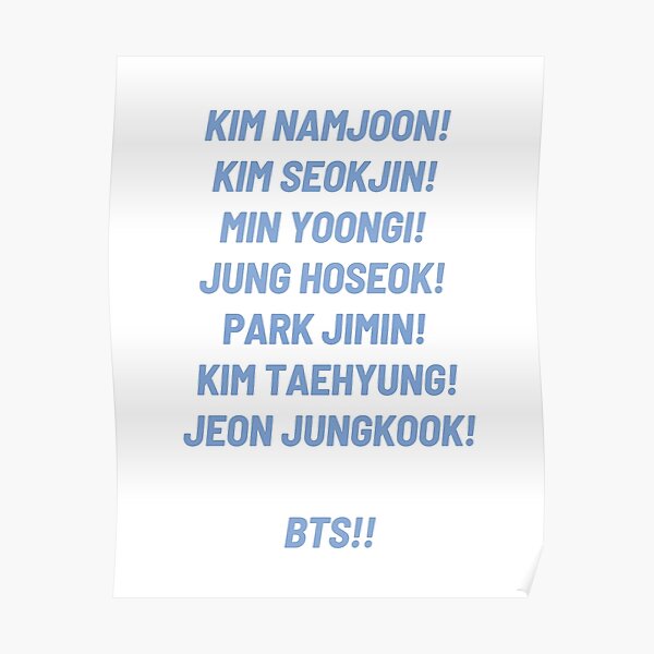 Bts Fan Chant Posters | Redbubble