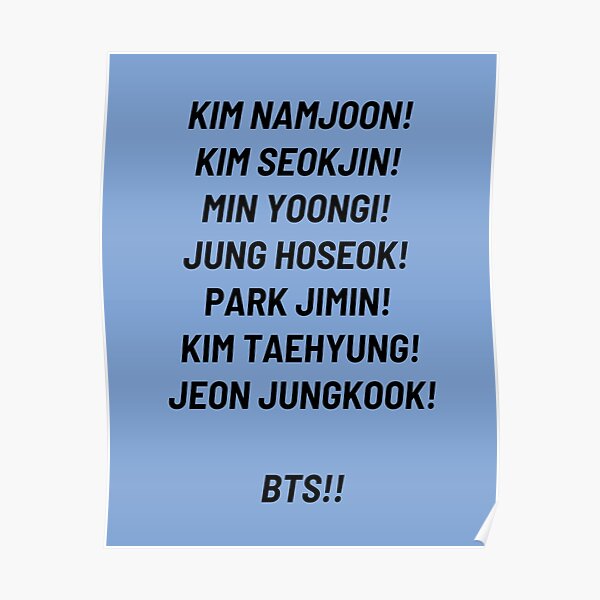 Bts Fan Chant Posters | Redbubble