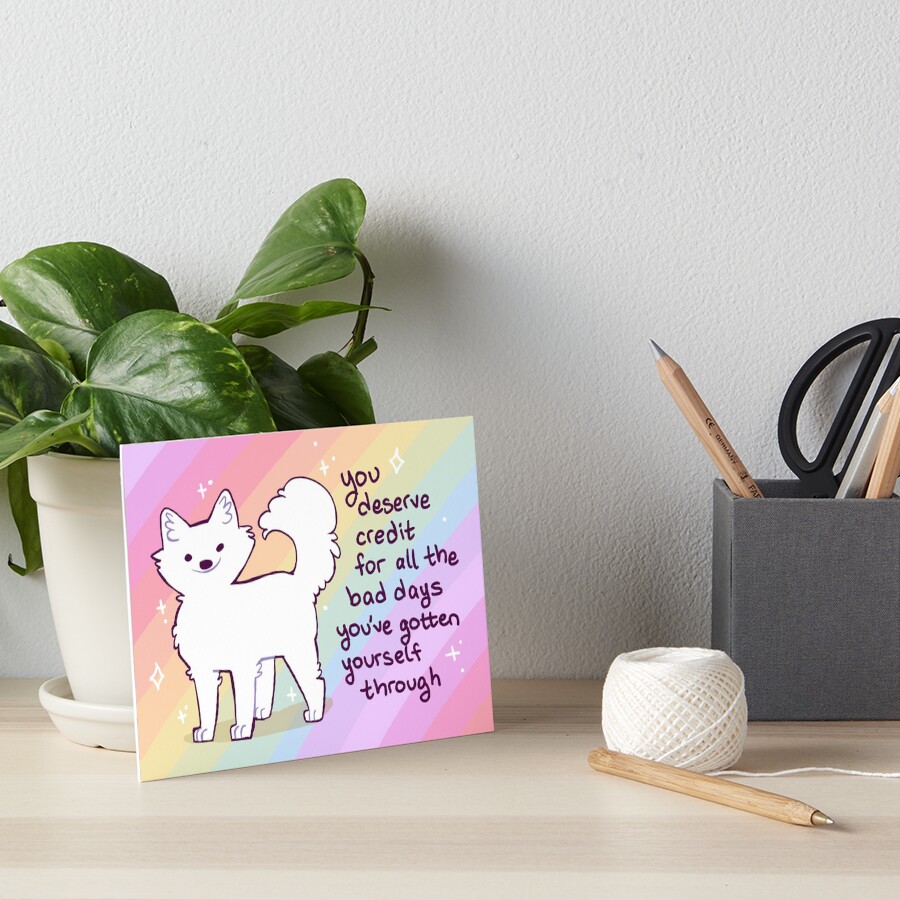 "You Deserve Credit" Sparkle Pup Art Board Print