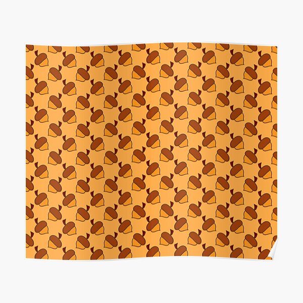 Brown Acorn Pattern Poster