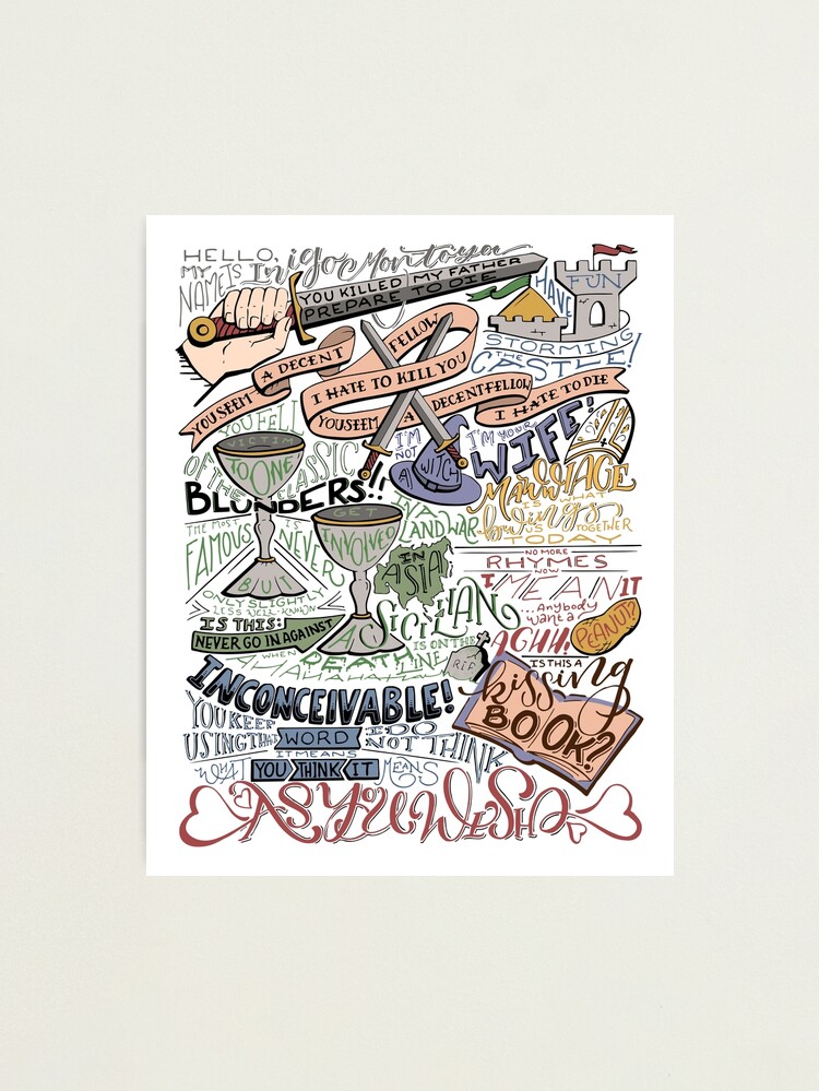 Alternate view of (Colorized) Princess Bride Quotes Photographic Print