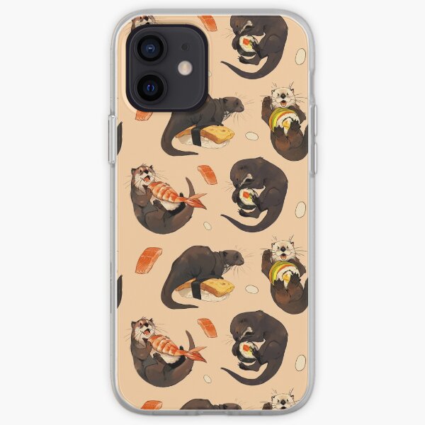 Tiny otters and their sushi iPhone Soft Case