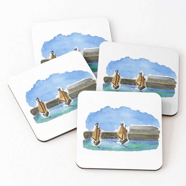 Item preview, At the Port Watercolor Painting Watercolor Ocean Painting  designed and sold by Eugenia Alvarez.