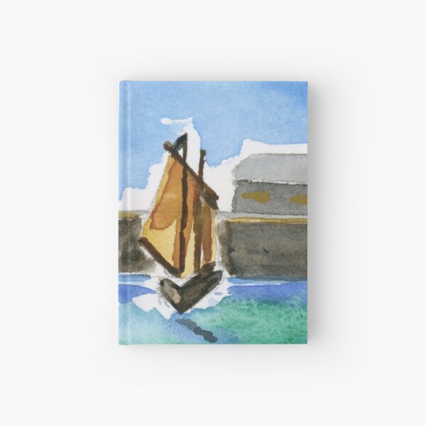 At the Port Watercolor Painting Watercolor Ocean Painting Hardcover Journal