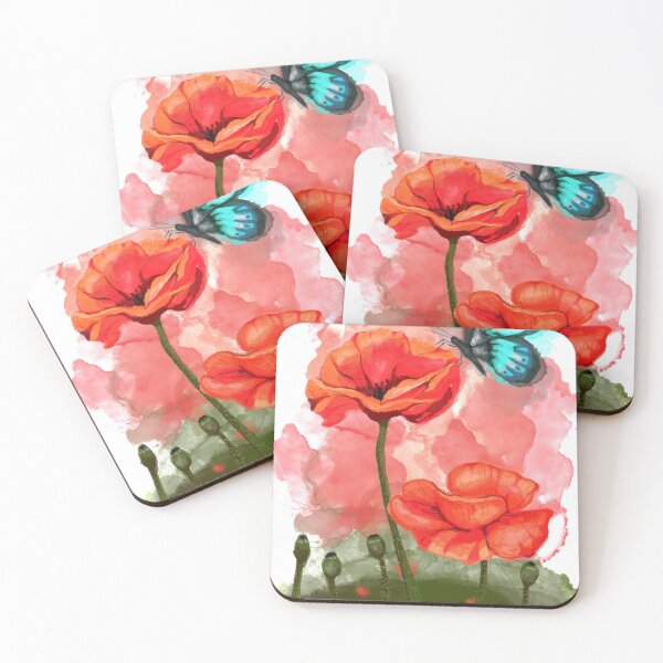Item preview, Corn Poppy, Meadow flower, wild flower, Butterfly designed and sold by MrManu.