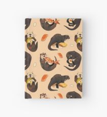 Tiny otters and their sushi Hardcover Journal