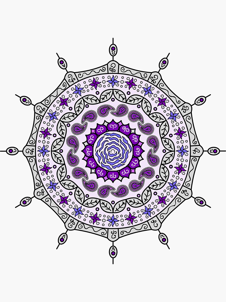 Thumbnail 3 of 3, Sticker, Mehndi Fantasy Silver designed and sold by ValerieDesigns.