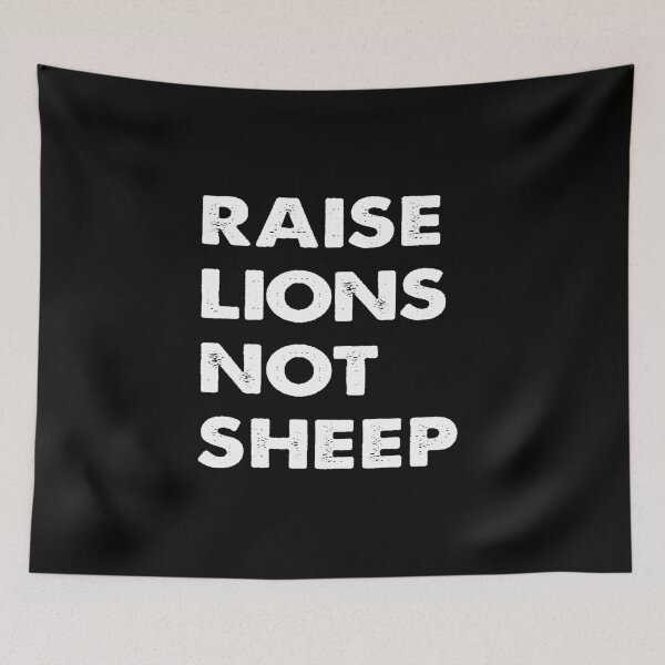 Item preview, RAISE LIONS NOT SHEEP RETRO designed and sold by ContreiDesign.