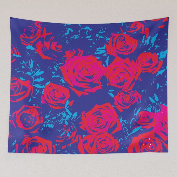 Item preview, Red intense rose flowers abtract pattern designed and sold by myseptember18th.