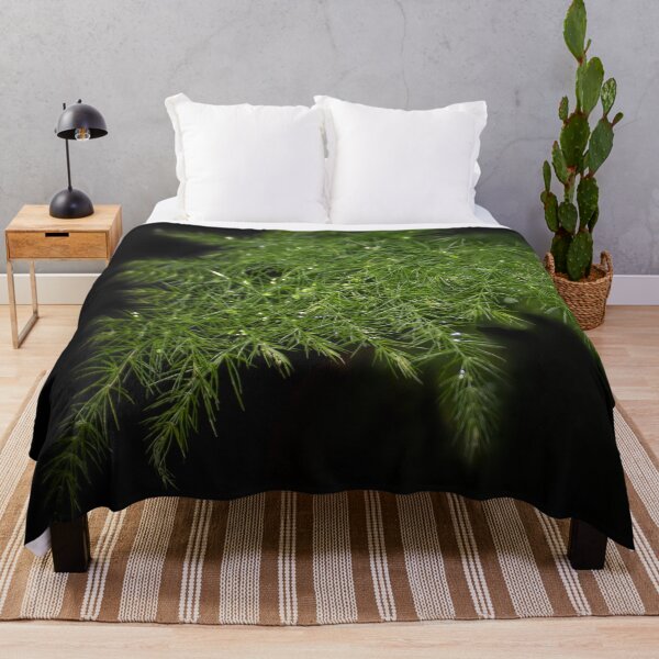 Item preview, a green branch of asparagus with water drops on it designed and sold by nataliavavilina.