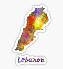 Lebanon in watercolor Sticker