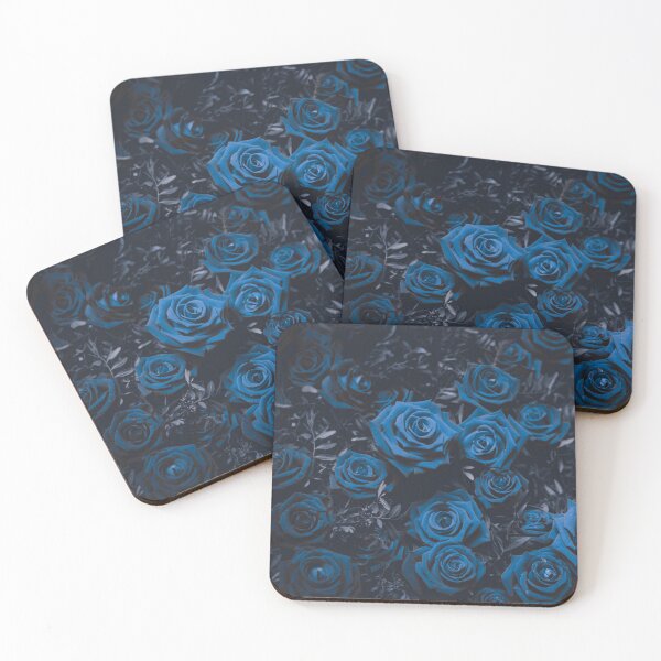 Item preview, Blue intense rose flowers abstract pattern designed and sold by myseptember18th.