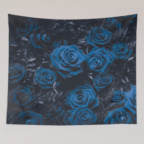 Item preview, Blue intense rose flowers abstract pattern designed and sold by myseptember18th.