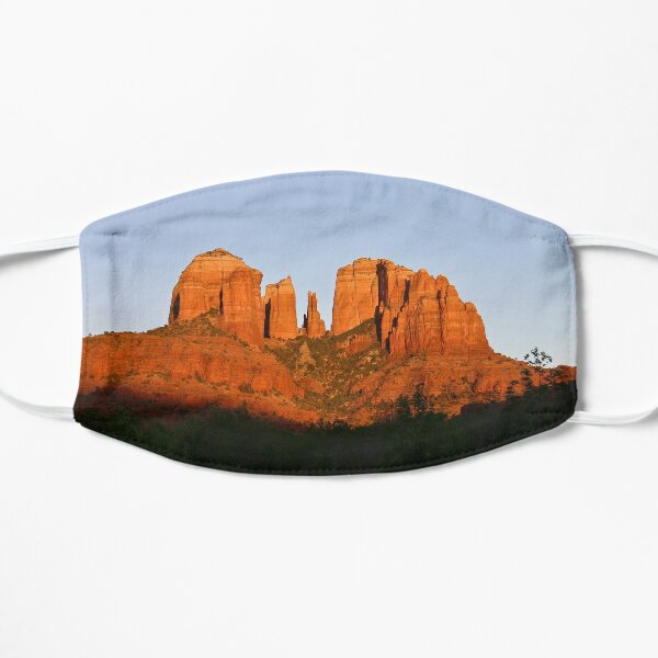 Cathedral Rock as the Sun sets Flat Mask