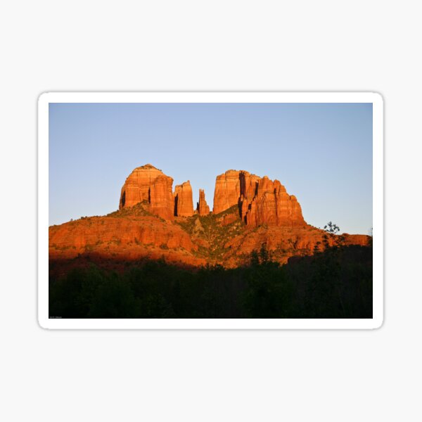 Cathedral Rock as the Sun sets Sticker