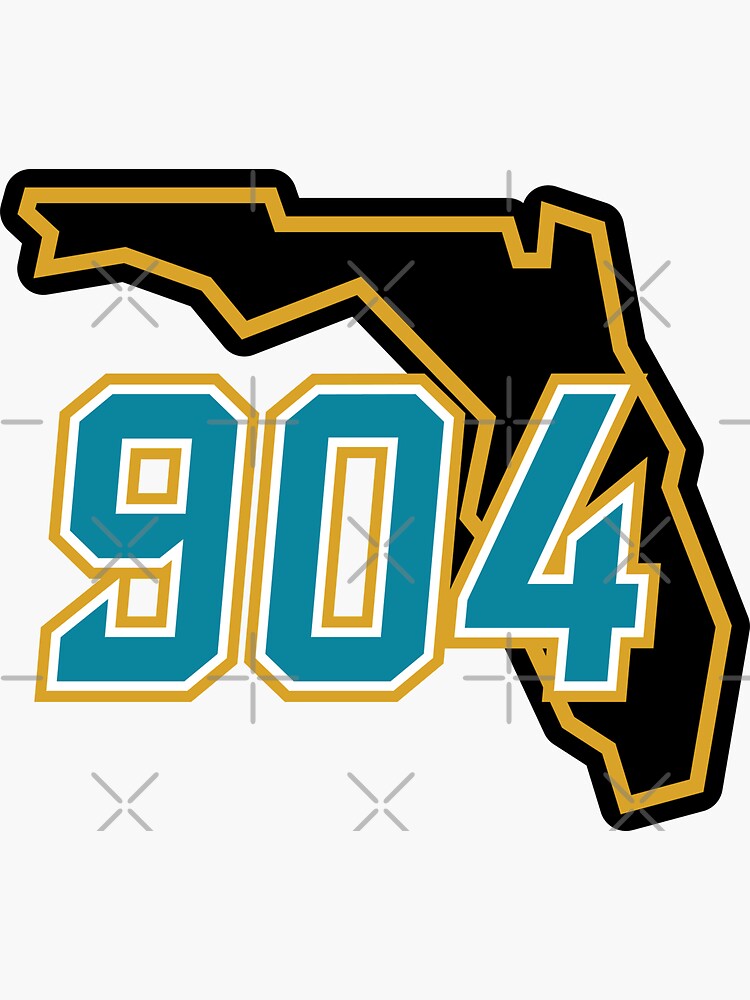"Duval 904 Area Code on Black" Sticker for Sale by SleepyLab | Redbubble