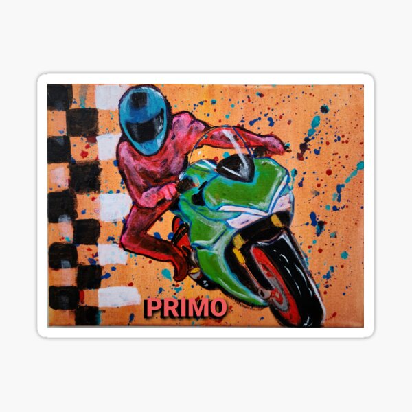 Item preview, Colorful motorcycle rider designed and sold by Treihova.