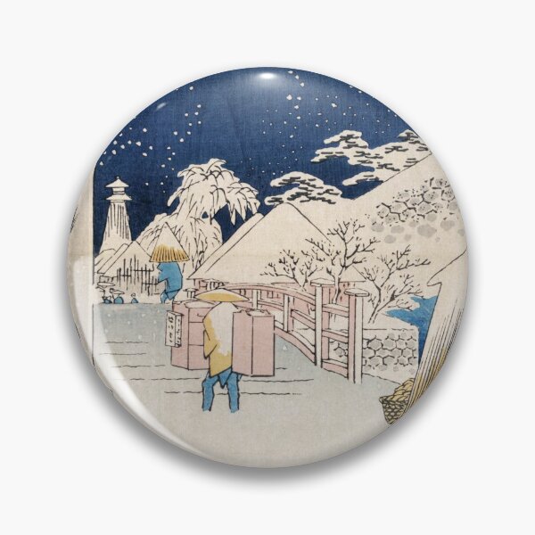 Item preview, Bikuni Bridge in Snow Vintage Ukiyo-e Japanese Art designed and sold by VintageArchive.