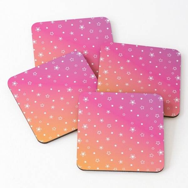 Item preview, Strawberry Slushie Pink Orange Stars Pattern  designed and sold by PuddleofStars.
