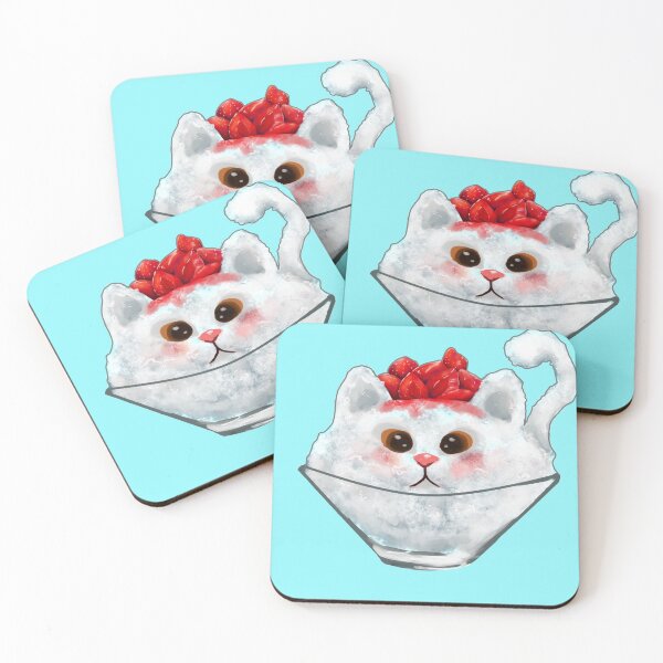 Item preview, Copy of Snow cone cat in blue background designed and sold by Geraldine-N.